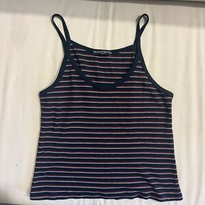 Brandy Melville Red, White, and Navy Striped Tank Top.
